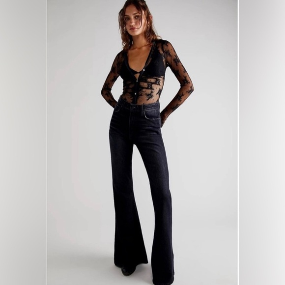 NWT Free People X Sandrine Rose Flare Jeans - Picture 3 of 3